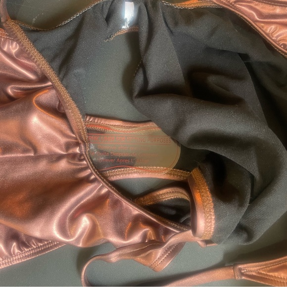 Bronze golden brown, one piece metallic swimsuit,bathing suit size small - Picture 9 of 11